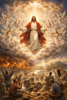 Image of Jesus coming in the clouds, Second Coming of Jesus